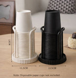 Darrahopens Home & Garden > Home Office Accessories > Desk Accessories Disposable cup holder for paper cups - practical cup holder - paper cup dispenser for the desk - cup dispenser - Multifunctional paper cup holder - set of two (black, white)