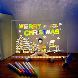 Darrahopens Home & Garden > Home Office Accessories > Desk Accessories Drawing board - Colored LED whiteboard - Illuminated acrylic whiteboard - Illuminated memo board stand - Glass panel with LED lights and 7 pens - For school and home use respectively - 30x20cm