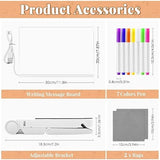 Darrahopens Home & Garden > Home Office Accessories > Desk Accessories Drawing board - Colored LED whiteboard - Illuminated acrylic whiteboard - Illuminated memo board stand - Glass panel with LED lights and 7 pens - For school and home use respectively - 30x20cm
