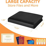Darrahopens Home & Garden > Home Office Accessories > Desk Accessories Fireproof & Waterproof Expanding File Folder Organizer with Zipper - Large Capacity Document Safe Bag(Black no-handle model)
