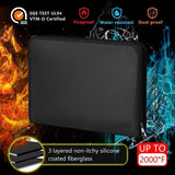 Darrahopens Home & Garden > Home Office Accessories > Desk Accessories Fireproof & Waterproof Expanding File Folder Organizer with Zipper - Large Capacity Document Safe Bag(Black no-handle model)