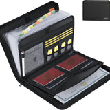 Darrahopens Home & Garden > Home Office Accessories > Desk Accessories Fireproof & Waterproof Expanding File Folder Organizer with Zipper - Large Capacity Document Safe Bag(Black with handle model)