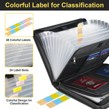 Darrahopens Home & Garden > Home Office Accessories > Desk Accessories Fireproof & Waterproof Expanding File Folder Organizer with Zipper - Large Capacity Document Safe Bag(Black with handle model)