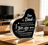 Darrahopens Home & Garden > Home Office Accessories > Desk Accessories Heart-Shaped Acrylic Dad Plaque, Dear Dad Keepsake Desk Decoration and Gift from Daughter or Son for Father's Day, Birthday or Anniversary In Australia - Darrahopens