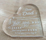 Darrahopens Home & Garden > Home Office Accessories > Desk Accessories Heart-Shaped Acrylic Dad Plaque, Dear Dad Keepsake Desk Decoration and Gift from Daughter or Son for Father's Day, Birthday or Anniversary In Australia - Darrahopens