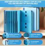 Darrahopens Home & Garden > Home Office Accessories > Desk Accessories In Case I Go Missing Blue High-Capacity Emergency Information Binder - Heavy Duty Expanding File Organizer and Document Safety Folder