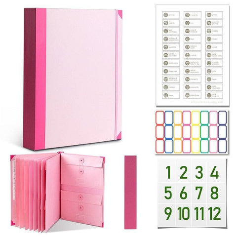 Darrahopens Home & Garden > Home Office Accessories > Desk Accessories In Case I Go Missing Pink High-Capacity Emergency Information Binder - Heavy Duty Expanding File Organizer and Document Safety Folder