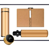 Darrahopens Home & Garden > Home Office Accessories > Desk Accessories Luxury Corporate Gift Set Temperature Display Bottle Auto Umbrella Notebook, Premium Business Office Gift Hamper, All Weather Practical Employee Client Present-golden In Australia - Darrahopens