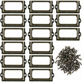 Darrahopens Home & Garden > Home Office Accessories > Desk Accessories Metal Label Holder 70x33mm Bronze Desk Organizer with Screws 15 Pcs