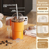 Darrahopens Home & Garden > Home Office Accessories > Desk Accessories Multi-Purpose Anti-Spill Cup Holder with Suction Base & Detachable Phone Stand(orange)