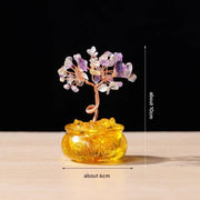 Darrahopens Home & Garden > Home Office Accessories > Desk Accessories Natural Colorful Crystal Money Tree with Fortune Basin & Adjustable Wire Branches - Desktop Feng Shui Decor for Wealth and Prosperity