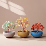 Darrahopens Home & Garden > Home Office Accessories > Desk Accessories Natural Green Crystal Money Tree with Fortune Basin & Adjustable Wire Branches - Desktop Feng Shui Decor for Wealth and Prosperity