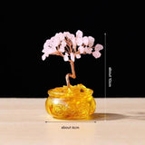 Darrahopens Home & Garden > Home Office Accessories > Desk Accessories Natural Pink Crystal Money Tree with Fortune Basin & Adjustable Wire Branches - Desktop Feng Shui Decor for Wealth and Prosperity