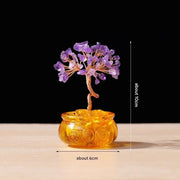Darrahopens Home & Garden > Home Office Accessories > Desk Accessories Natural Purple Crystal Money Tree with Fortune Basin & Adjustable Wire Branches - Desktop Feng Shui Decor for Wealth and Prosperity