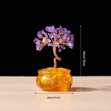 Darrahopens Home & Garden > Home Office Accessories > Desk Accessories Natural Purple Crystal Money Tree with Fortune Basin & Adjustable Wire Branches - Desktop Feng Shui Decor for Wealth and Prosperity
