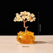 Darrahopens Home & Garden > Home Office Accessories > Desk Accessories Natural Yellow Crystal Money Tree with Fortune Basin & Adjustable Wire Branches - Desktop Feng Shui Decor for Wealth and Prosperity