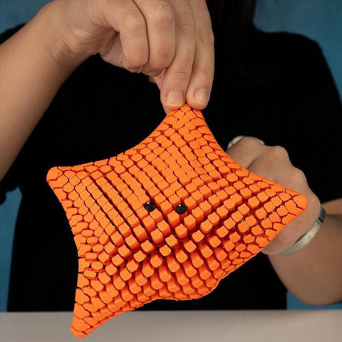 Darrahopens Home & Garden > Home Office Accessories > Desk Accessories Orange 3D-Printed Articulated Starfish Fidget Toy for Stress Relief - Eco-Friendly 12cm Sensory Toy for Kids & Adults