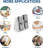 Darrahopens Home & Garden > Home Office Accessories > Desk Accessories Pencil Sharpener - 3-Piece - Double Hole Pencil Sharpener - Portable Manual Pencil Sharpener - Suitable for Children, Home, School and Office - Silver