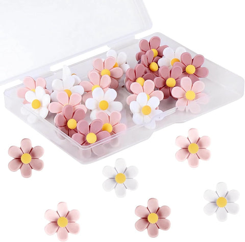 Darrahopens Home & Garden > Home Office Accessories > Desk Accessories Push Pins - 30 pieces - Flower-shaped push pins - Flower pins for notice boards - Pin board pins - Decorative push pins - Suitable for notice boards, offices, schools and home use.