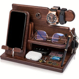 Darrahopens Home & Garden > Home Office Accessories > Desk Accessories Wooden Desk Organizer Phone Docking Station Stand