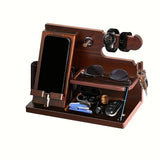 Darrahopens Home & Garden > Home Office Accessories > Desk Accessories Wooden Desk Organizer Phone Docking Station Stand