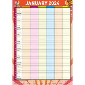 Darrahopens Home & Garden > Home Office Accessories Family Organiser - 2024 Rectangle Wall Calendar 13 Months Planner Home Schedule