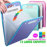 Darrahopens Home & Garden > Home Office Accessories > Filing & Organisation 13-Pocket Accordion File Folder — A4 Portable Vertical Folding Organizer with Index Tabs, Suitable for School, Office, Student, and Professional Document Organization, Made of High-Clarity Waterproof Material, Expandable Multi-Functional File Pouch（GREEN）