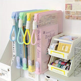 Darrahopens Home & Garden > Home Office Accessories > Filing & Organisation Macaron Candy Student File Bag + PET Animal Stickers - Hand-Carry Large Capacity Waterproof A4 Zipper Transparent Exam Paper & Textbook Storage Bag, Folder（pink）