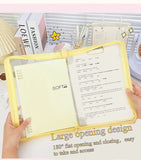 Darrahopens Home & Garden > Home Office Accessories > Filing & Organisation Macaron Candy Student File Bag + PET Animal Stickers - Hand-Carry Large Capacity Waterproof A4 Zipper Transparent Exam Paper & Textbook Storage Bag, Folder（yellow）