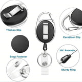Darrahopens Home & Garden > Home Office Accessories > Filing & Organisation Retractable ID Card Holder Keychain with 3 Slots, Key Ring for Keys, Compatible with Most ID Cards