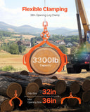 Darrahopens Home & Garden > Home Office Accessories > Filing & Organisation VEVOR 36in Log Lifting Tongs, 4-Claw Log Tongs, Heavy Duty Steel Log Grapple, 3300LBS Lifting Capacity, Swivel Log Graper Timber, Eagle Claw Design, Log Skidding Tongs for Trucks, Tractors, Forklifts