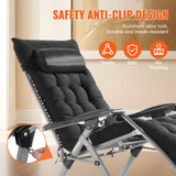 Darrahopens Home & Garden > Home Office Accessories > Filing & Organisation VEVOR Zero Gravity Chair, 26 inch Zero Gravity Recliner Lounge Chair for Indoor and Outdoor, Adjustable Anti Gravity Chair with Cushion, Headrest, Footrest, and Cupholder, 500 lbs, Black