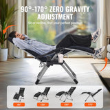 Darrahopens Home & Garden > Home Office Accessories > Filing & Organisation VEVOR Zero Gravity Chair, 26 inch Zero Gravity Recliner Lounge Chair for Indoor and Outdoor, Adjustable Anti Gravity Chair with Cushion, Headrest, Footrest, and Cupholder, 500 lbs, Black