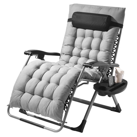 Darrahopens Home & Garden > Home Office Accessories > Filing & Organisation VEVOR Zero Gravity Chair, 33 inch Zero Gravity Recliner Lounge Chair for Indoor and Outdoor, Adjustable Anti Gravity Chair with Cushion, Headrest, Footrest, and Cupholder, 500 lbs, Gray