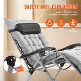 Darrahopens Home & Garden > Home Office Accessories > Filing & Organisation VEVOR Zero Gravity Chair, 33 inch Zero Gravity Recliner Lounge Chair for Indoor and Outdoor, Adjustable Anti Gravity Chair with Cushion, Headrest, Footrest, and Cupholder, 500 lbs, Gray