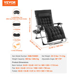 Darrahopens Home & Garden > Home Office Accessories > Filing & Organisation VEVOR Zero Gravity Chair, 33 inch Zero Gravity Recliner Lounge Chair for Indoor and Outdoor, Adjustable Anti Gravity Chair with Cushion, Headrest, Footrest, and Cupholder, 500 lbs, Black