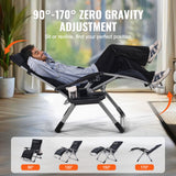 Darrahopens Home & Garden > Home Office Accessories > Filing & Organisation VEVOR Zero Gravity Chair, 33 inch Zero Gravity Recliner Lounge Chair for Indoor and Outdoor, Adjustable Anti Gravity Chair with Cushion, Headrest, Footrest, and Cupholder, 500 lbs, Black