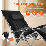 Darrahopens Home & Garden > Home Office Accessories > Filing & Organisation VEVOR Zero Gravity Chair, 33 inch Zero Gravity Recliner Lounge Chair for Indoor and Outdoor, Adjustable Anti Gravity Chair with Cushion, Headrest, Footrest, and Cupholder, 500 lbs, Black