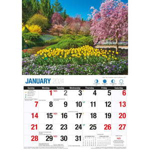 Darrahopens Home & Garden > Home Office Accessories Great Gardens - 2024 Rectangle Wall Calendar 16 Months Beautiful Garden Photos