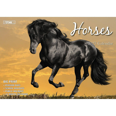 Darrahopens Home & Garden > Home Office Accessories Horses – 2023 Rectangle Wall Calendar 16 Months Planner New Year Christmas Gift