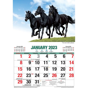 Darrahopens Home & Garden > Home Office Accessories Horses – 2023 Rectangle Wall Calendar 16 Months Planner New Year Christmas Gift