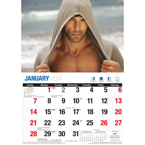 Darrahopens Home & Garden > Home Office Accessories Hunks - 2024 Rectangle Wall Calendar 16 Months Planner Handsome Men Photos Gift
