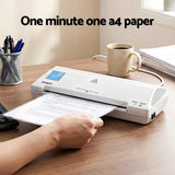 Darrahopens Home & Garden > Home Office Accessories > Laminators Devanti A4 Laminator Machine, Hot & Cold Thermal Fast Lamination Anti-Jam Laminator for Office School Home Document Photo Card Handmade A4 A5 A6, White