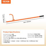 Darrahopens Home & Garden > Home Office Accessories > Laminators VEVOR Cant Hook Tool, 59 in, Heavy Duty Steel Log Roller, Log Lifter Timber Jack for Max 32" Dia Logs, Forestry Logging Tools, Dual Function Log Handler for Rolling and Clamping Logs