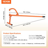 Darrahopens Home & Garden > Home Office Accessories > Laminators VEVOR Timberjack, 48 in, Heavy Duty Log Lifter with Metal Handle, Log Roller with Adjustable Cant Hook, Logging Tools Log Jack for Logs Ups to 15" Dia, Timber Jack for Rolling Cutting Lifting Logs