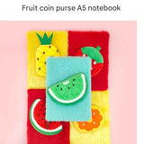 Darrahopens Home & Garden > Home Office Accessories > Paper Products A5 Plush Fruit Notebook  with detachable watermelon-shaped coin purse — features a soft plush cover and 80 lined pages; a cute design perfect for school use or journaling In Australia - Darrahopens
