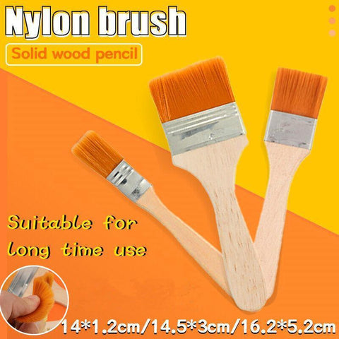 Darrahopens Home & Garden > Home Office Accessories > Pens & Pencils 3Pack Art Brushes Flat Paint Set Drawing Painting Wooden Handle Craft