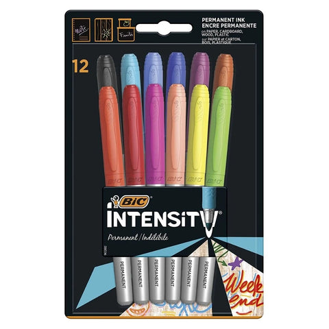 Darrahopens Home & Garden > Home Office Accessories > Pens & Pencils BiC Intensity Permanent Markers - 1 Pack of 12 - Assorted Colours