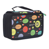 Darrahopens Home & Garden > Home Office Accessories > Pens & Pencils Colored Pencil Case Pencil Holder with Zipper Closure Large Capacity Pencil Case Foldable Colored Pencil Bag Cartoon Black 4 Layers 72 Holes In Australia - Darrahopens
