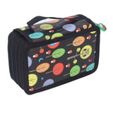 Darrahopens Home & Garden > Home Office Accessories > Pens & Pencils Colored Pencil Case Pencil Holder with Zipper Closure Large Capacity Pencil Case Foldable Colored Pencil Bag Cartoon Black 4 Layers 72 Holes In Australia - Darrahopens